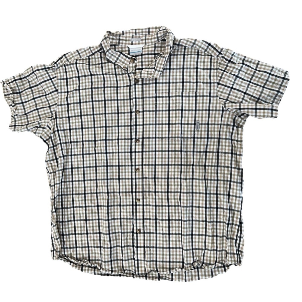 NWOT Columbia Men’s Brown and Black Short Sleeve Button Down Shirt Size XXL
